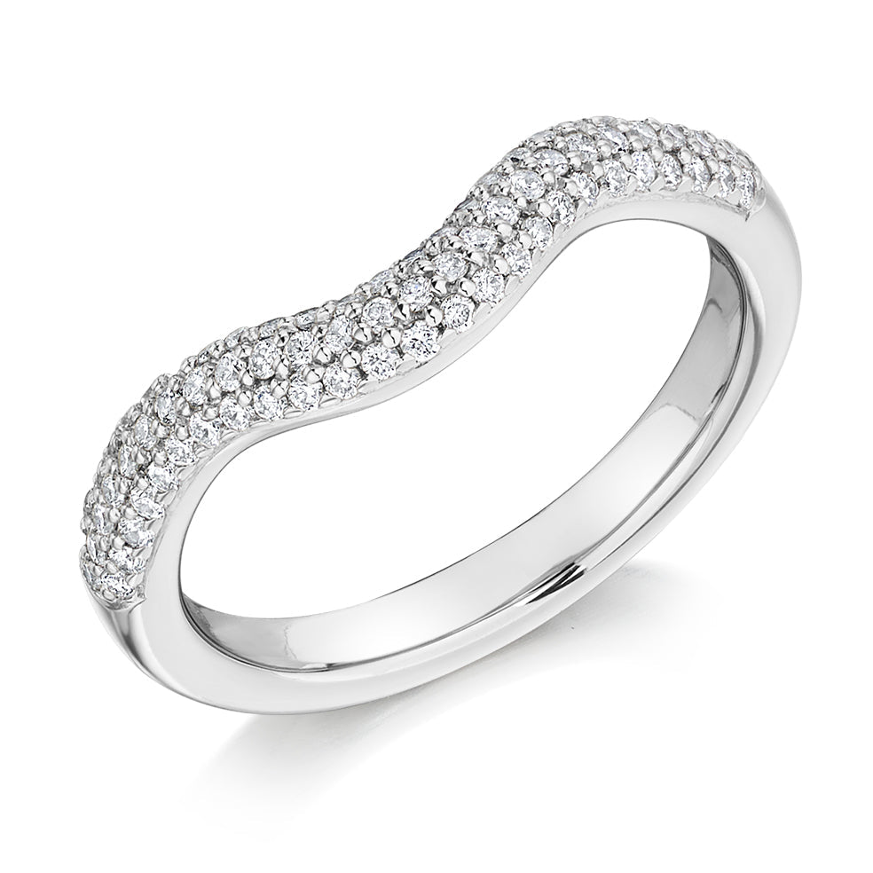 Shaped Pavé-Set Half Eternity Ring, 0.4ct total in White Gold