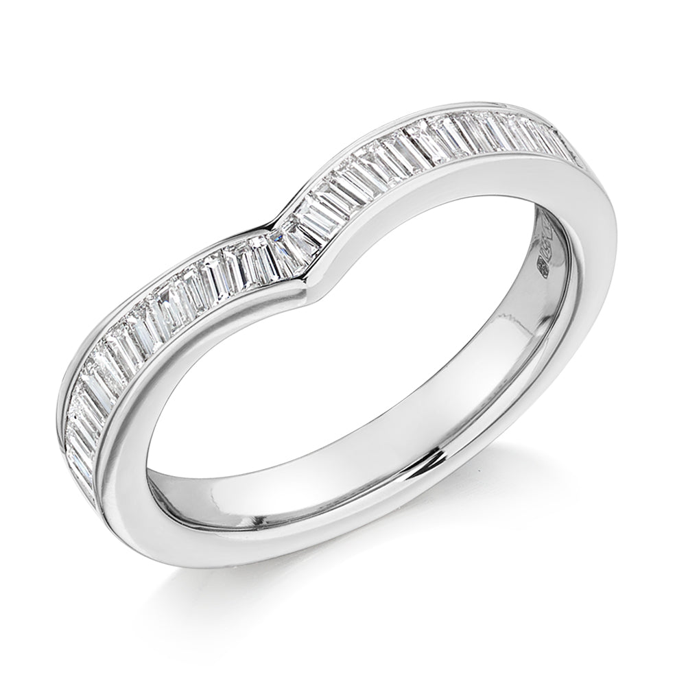 Shaped Channel-Set Half Eternity Ring, 0.5ct total in White Gold