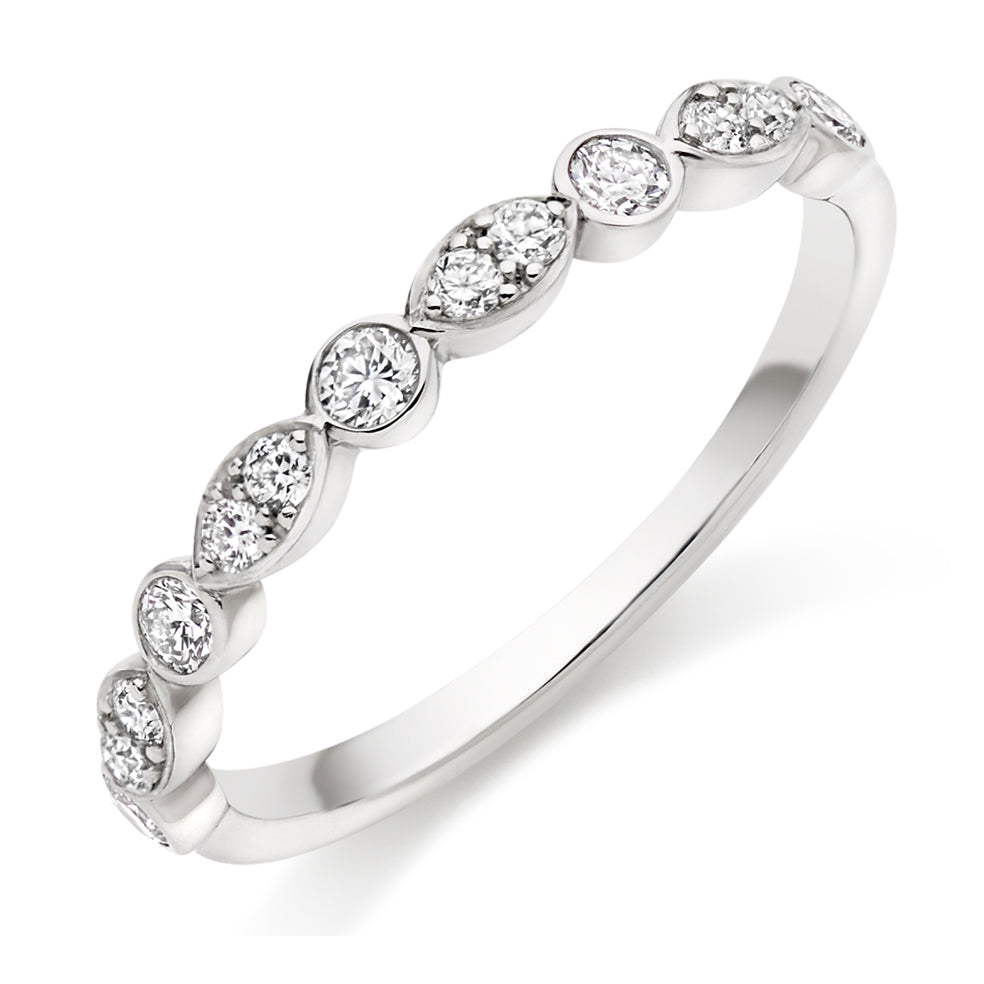 Rubover Half Eternity Ring, 0.35ct total in White Gold