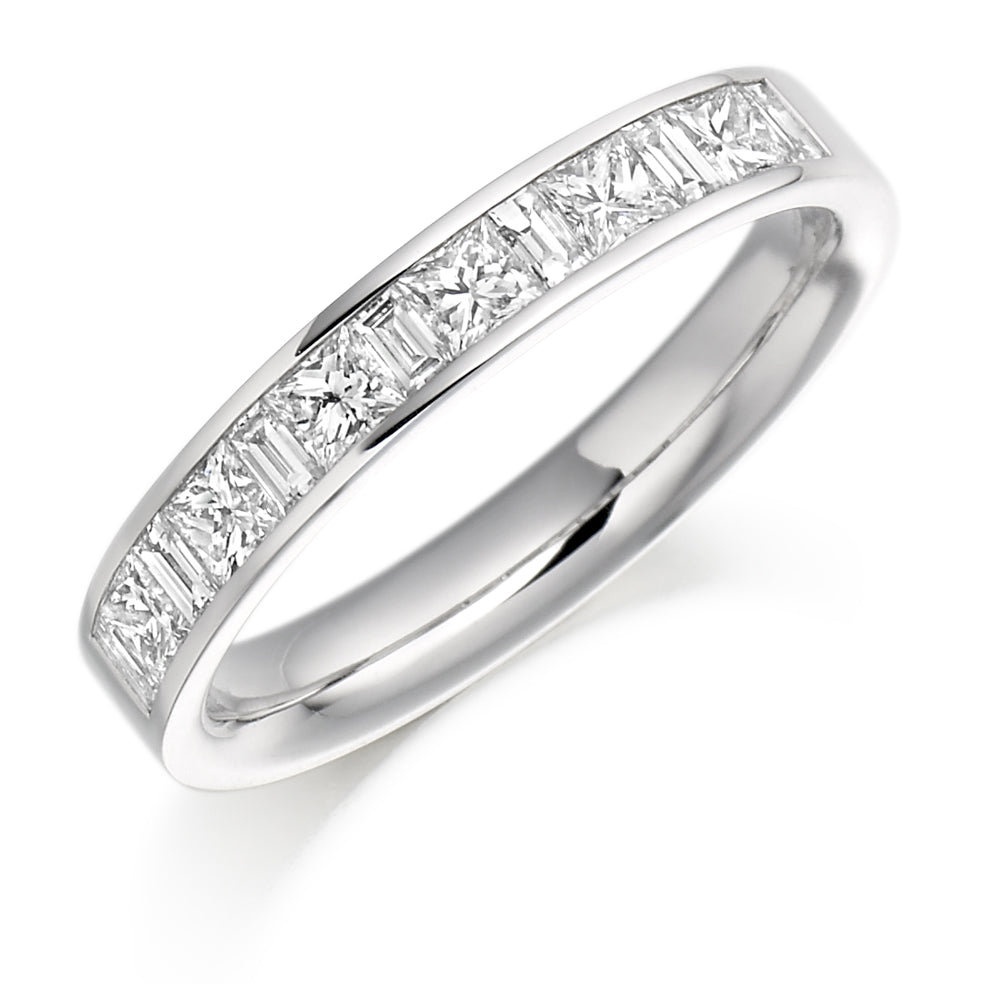 Channel-Set Half Eternity Ring, 0.75ct total (HET918) in White Gold