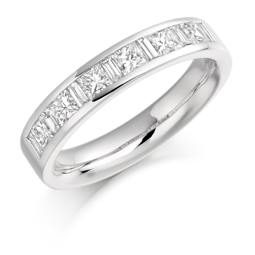 Channel-Set Half Eternity Ring, 1.0ct total (HET919) in White Gold