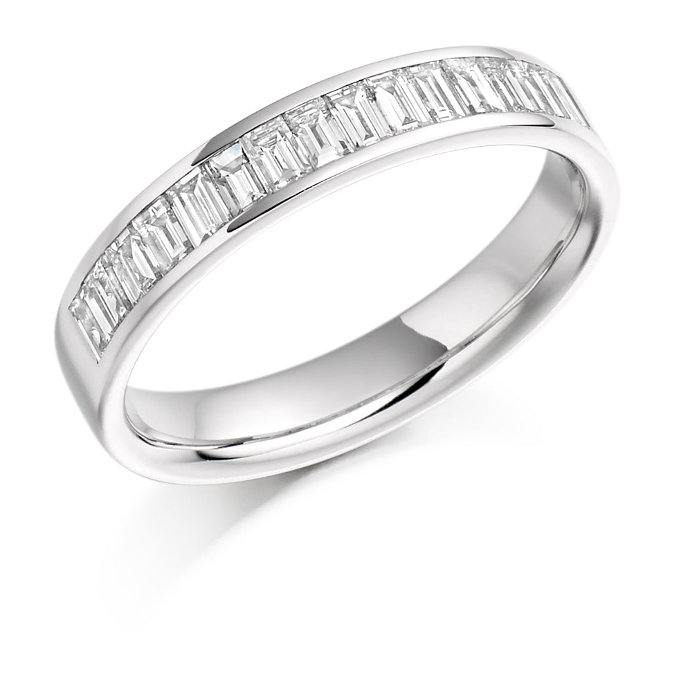 Channel-Set Half Eternity Ring, 0.76ct total (HET926) in White Gold