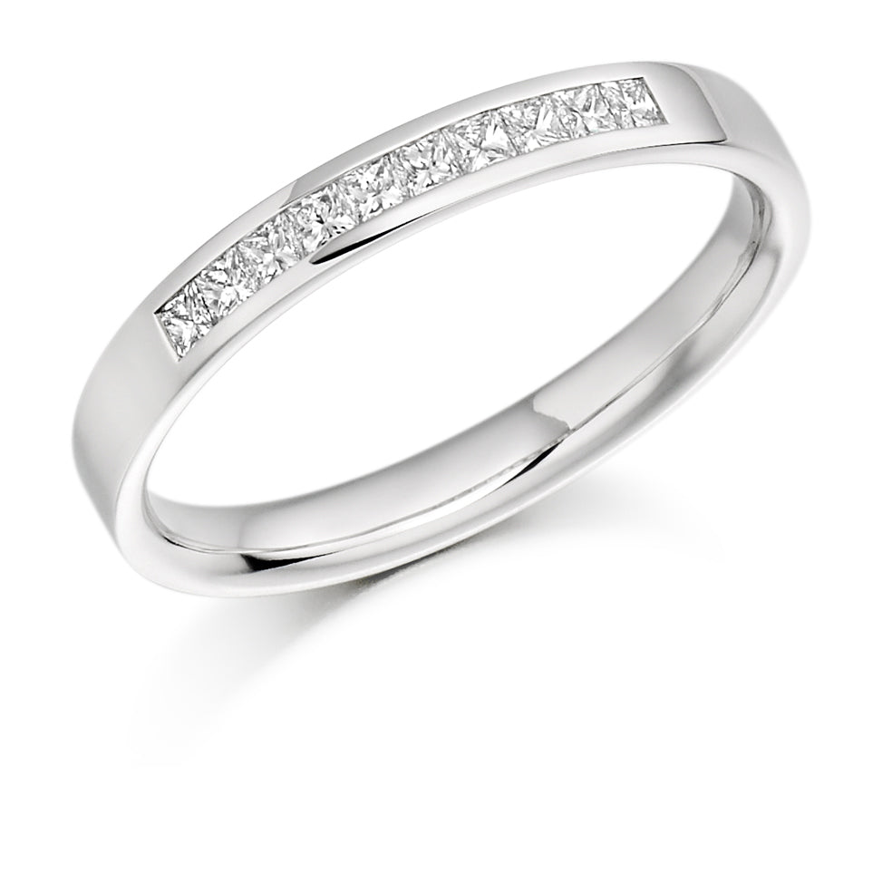 Channel-Set Half Eternity Ring, 0.25ct total (HET928) in White Gold