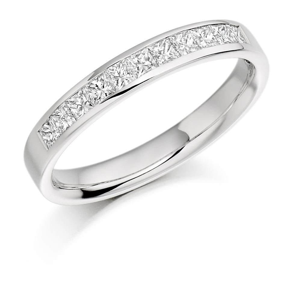 Channel-Set Half Eternity Ring, 0.5ct total (HET929) in White Gold