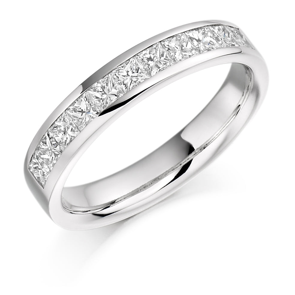 Channel-Set Half Eternity Ring, 0.75ct total (HET930) in White Gold