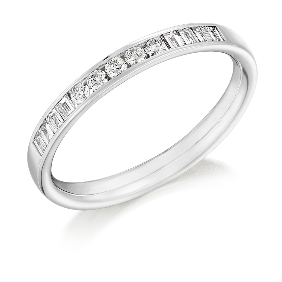 Channel-Set Half Eternity Ring, 0.25ct total (HET9325) in White Gold