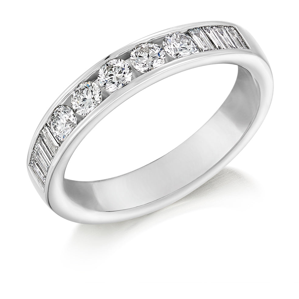 Channel-Set Half Eternity Ring, 0.75ct total (HET9327) in White Gold