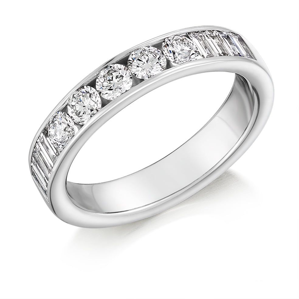 Channel-Set Half Eternity Ring, 1.0ct total (HET9329) in White Gold