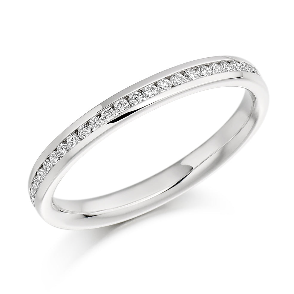 Channel-Set Half Eternity Ring, 0.15ct total (HET935) in White Gold