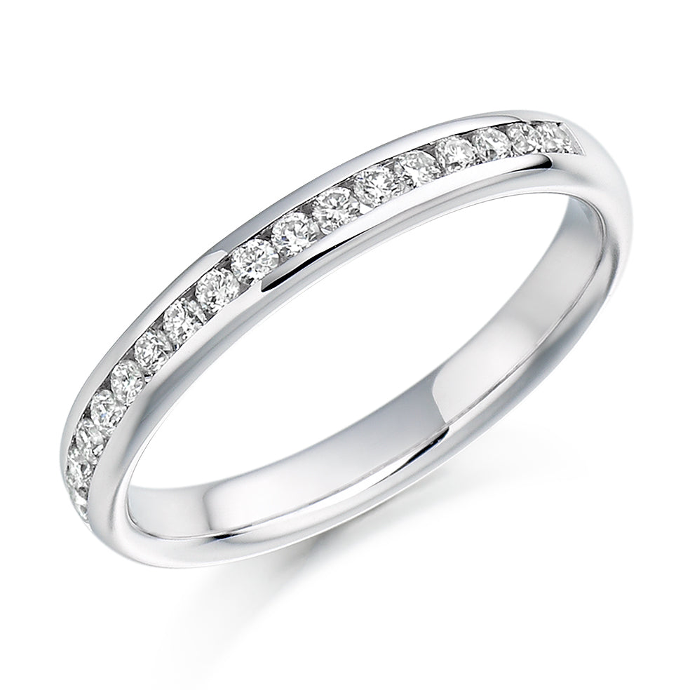 Channel-Set Half Eternity Ring, 0.22ct total (HET936) in White Gold
