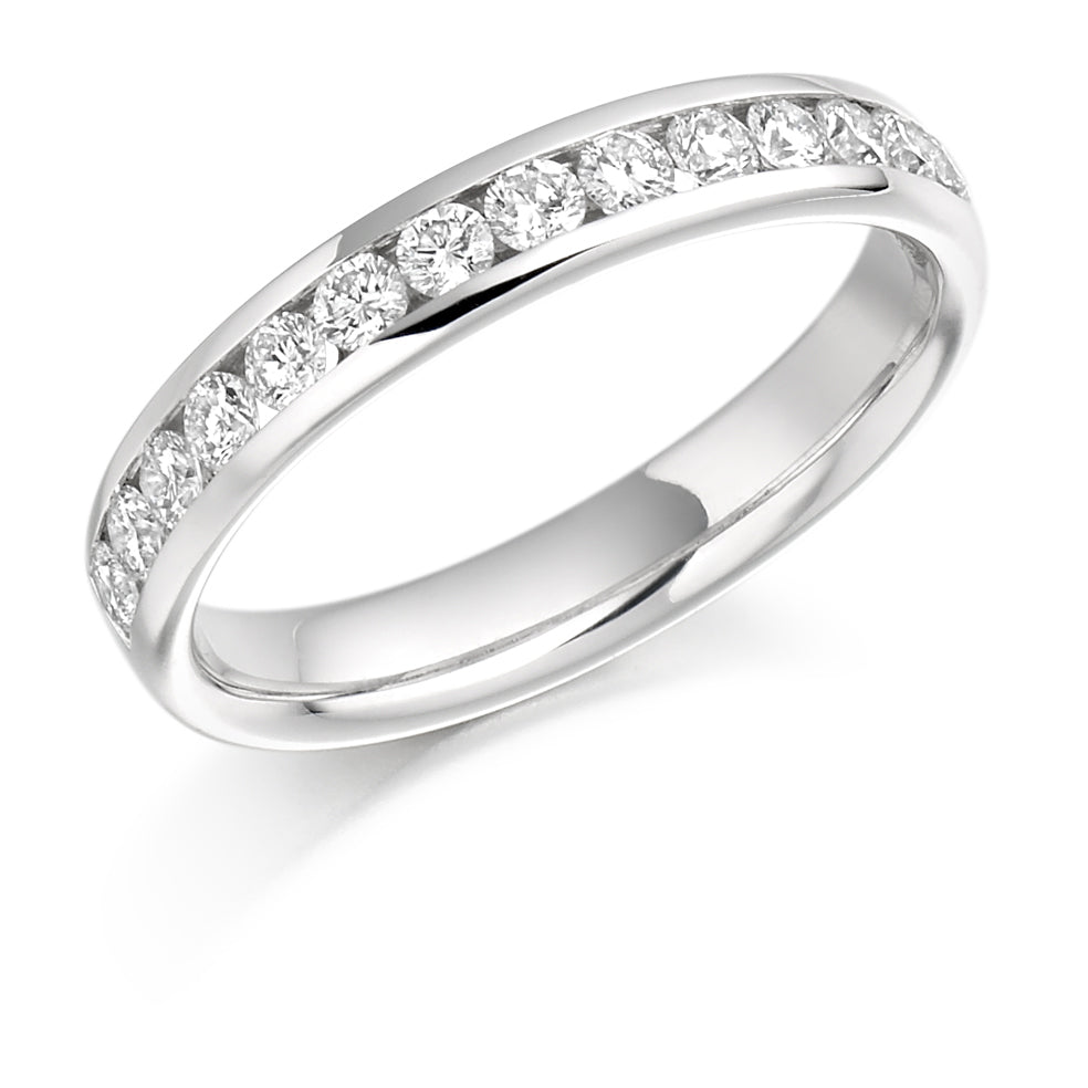 Channel-Set Half Eternity Ring, 0.50ct total (HET937) in White Gold