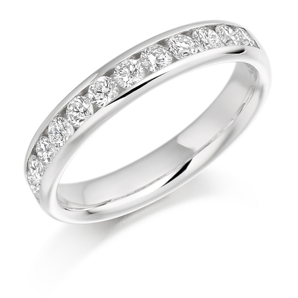 Channel-Set Half Eternity Ring, 0.66ct total (HET938) in White Gold