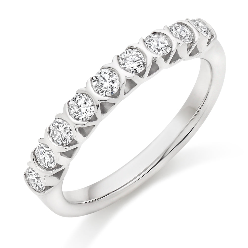 Bar-Set Half Eternity Ring, 0.50ct total (HET9404) in White Gold
