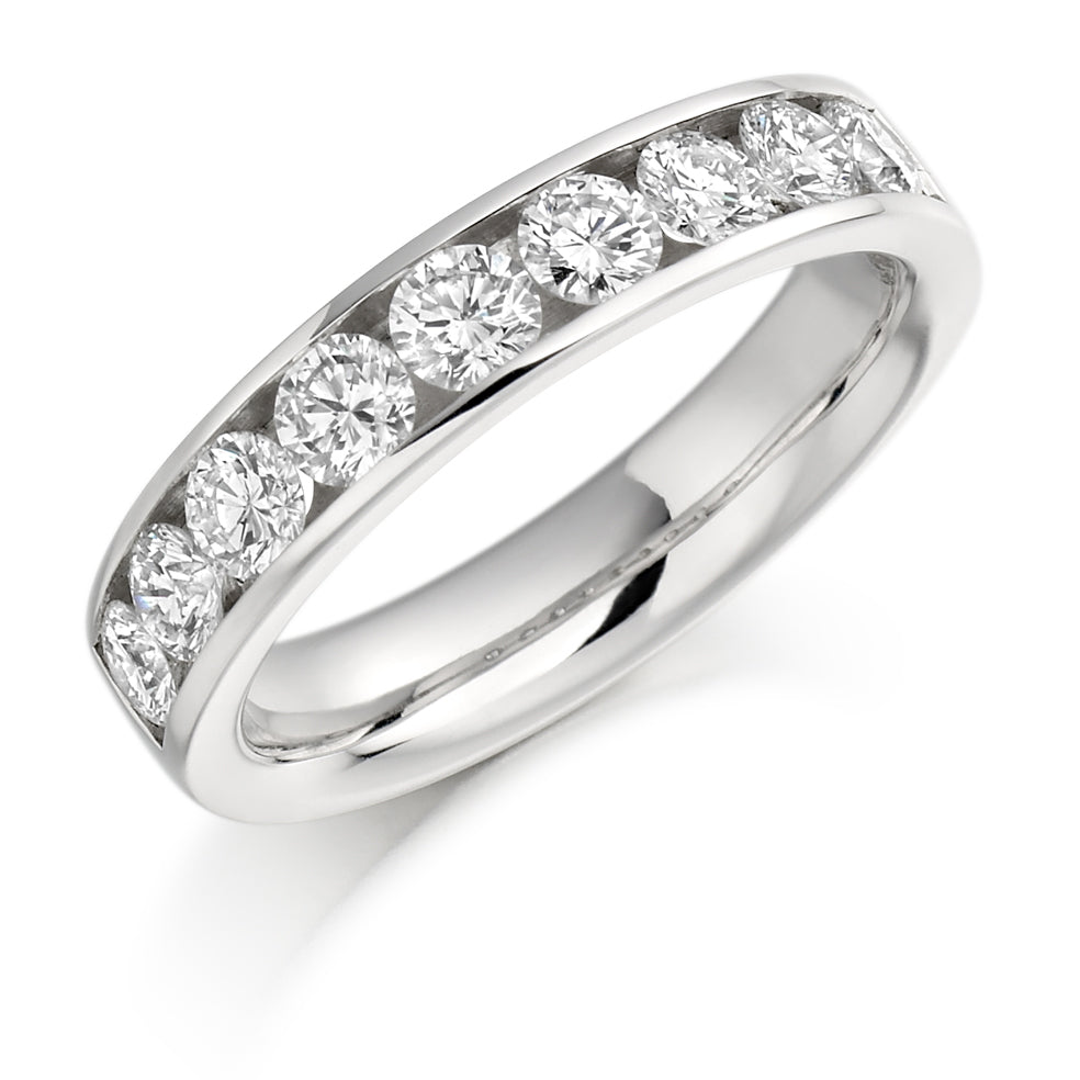 Channel-Set Half Eternity Ring, 1.00ct total (HET940) in White Gold
