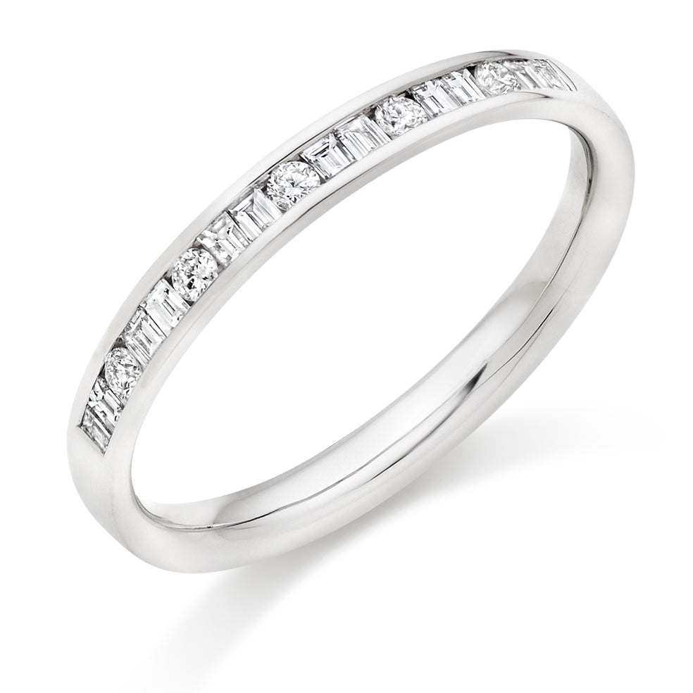 Channel-Set Half Eternity Ring, 0.25ct total (HET9414) in White Gold