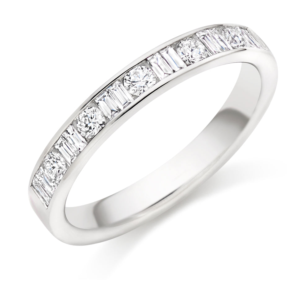 Channel-Set Half Eternity Ring, 0.50ct total (HET9415) in White Gold