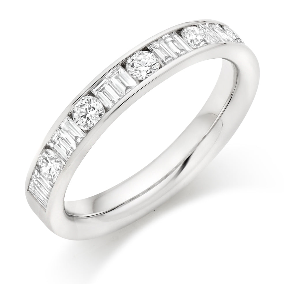 Channel-Set Half Eternity Ring, 0.75ct total (HET9416) in White Gold