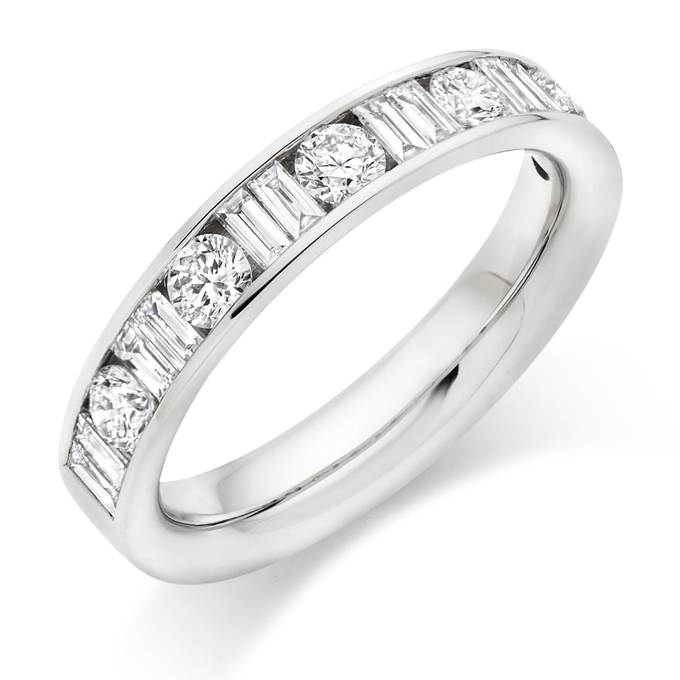 Channel-Set Half Eternity Ring, 1.00ct total (HET9417) in White Gold