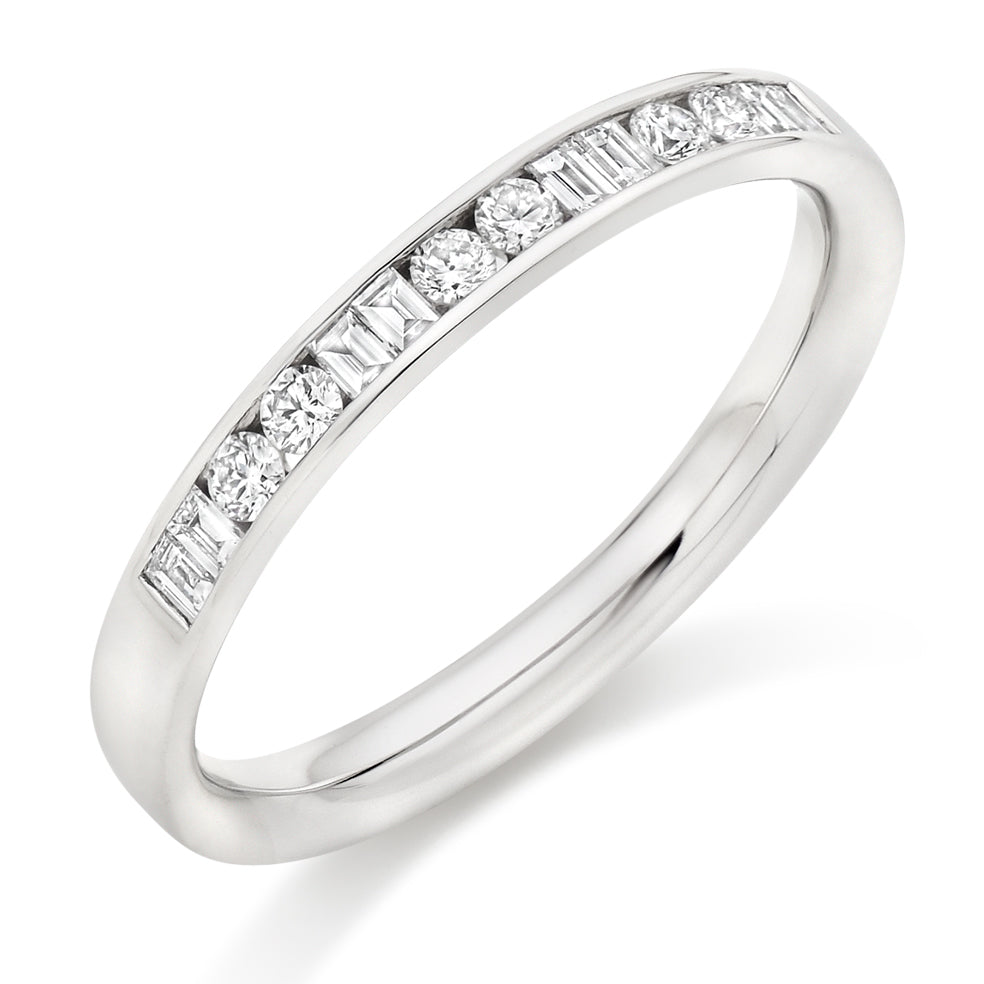 Channel-Set Half Eternity Ring, 0.25ct total (HET9418) in White Gold