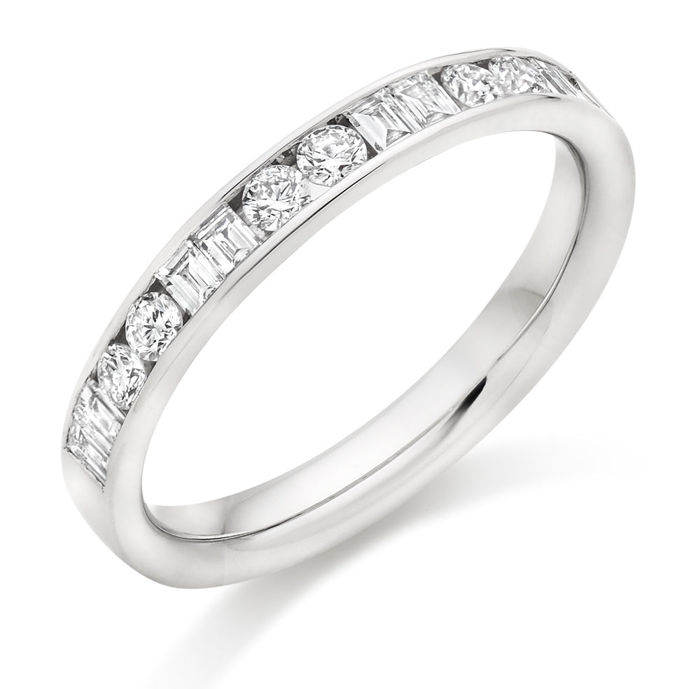 Channel-Set Half Eternity Ring, 0.50ct total (HET9419) in White Gold