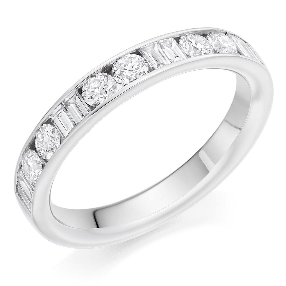 Channel-Set Half Eternity Ring, 0.75ct total (HET9420) in White Gold