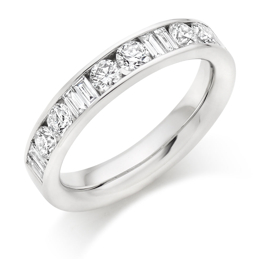 Channel-Set Half Eternity Ring, 1.00ct total (HET9421) in White Gold