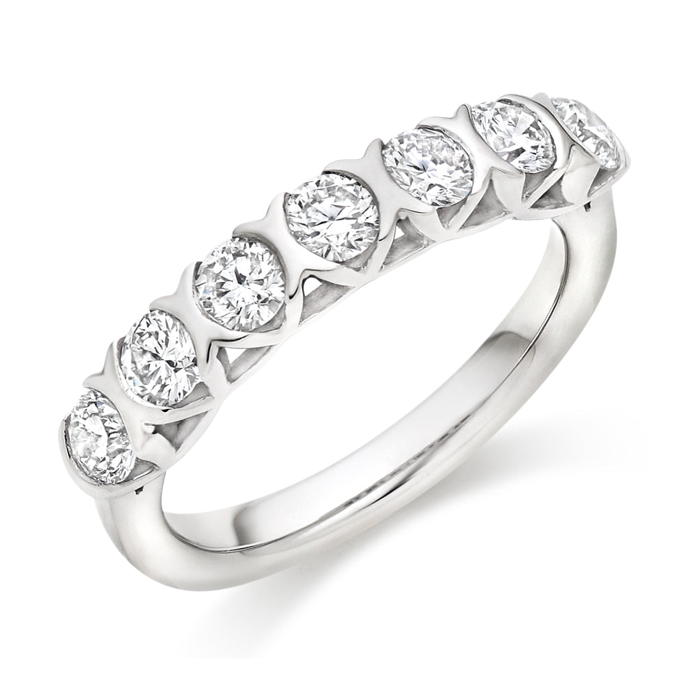 Bar-Set Half Eternity Ring, 1.0ct total (HET9445) in White Gold