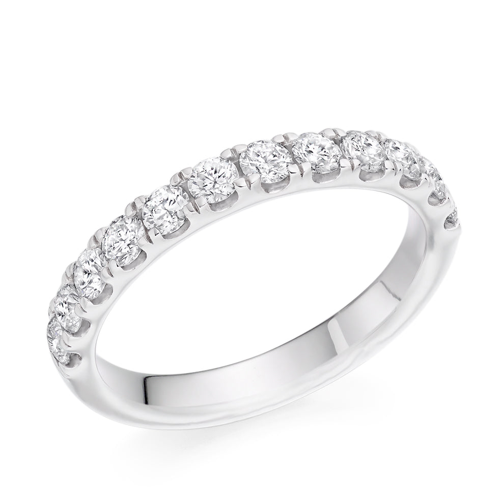 Micro-Claw Half Eternity Ring, 0.75ct total (HET9600) in White Gold
