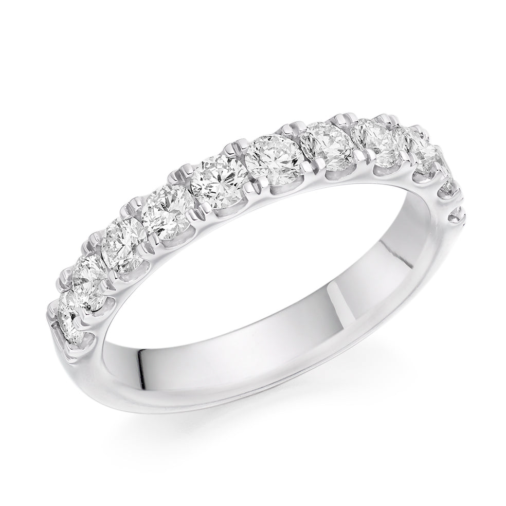 Micro-Claw Half Eternity Ring, 1.0ct total (HET9601) in White Gold