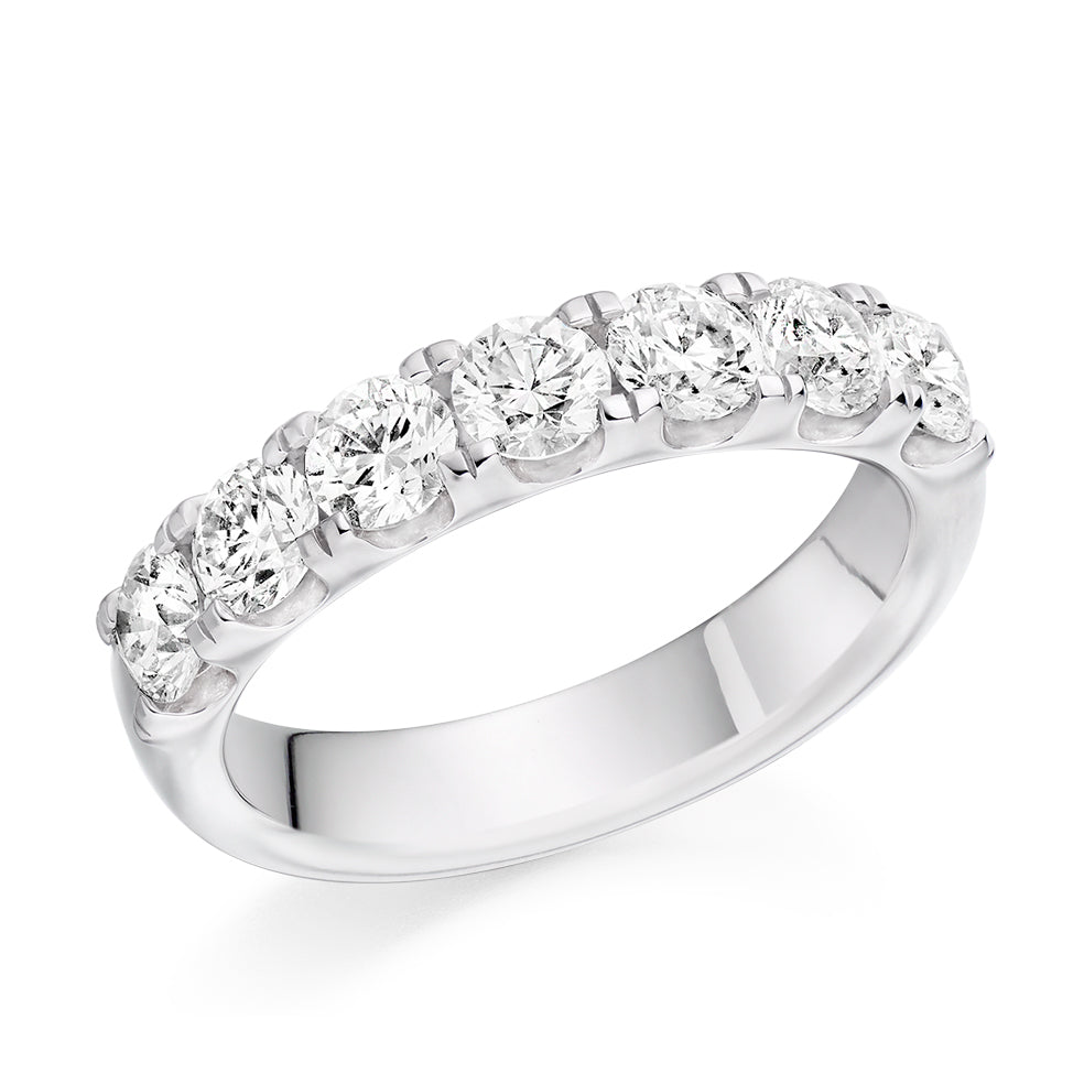 Micro-Claw Half Eternity Ring, 1.5ct total (HET9646) in White Gold