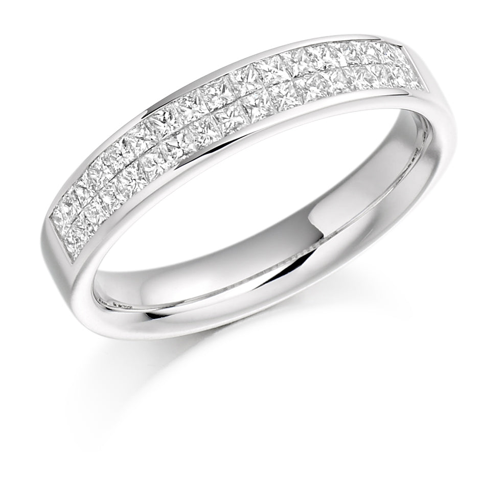 Channel-Set Half Eternity Ring, 0.6ct total (HET987) in White Gold