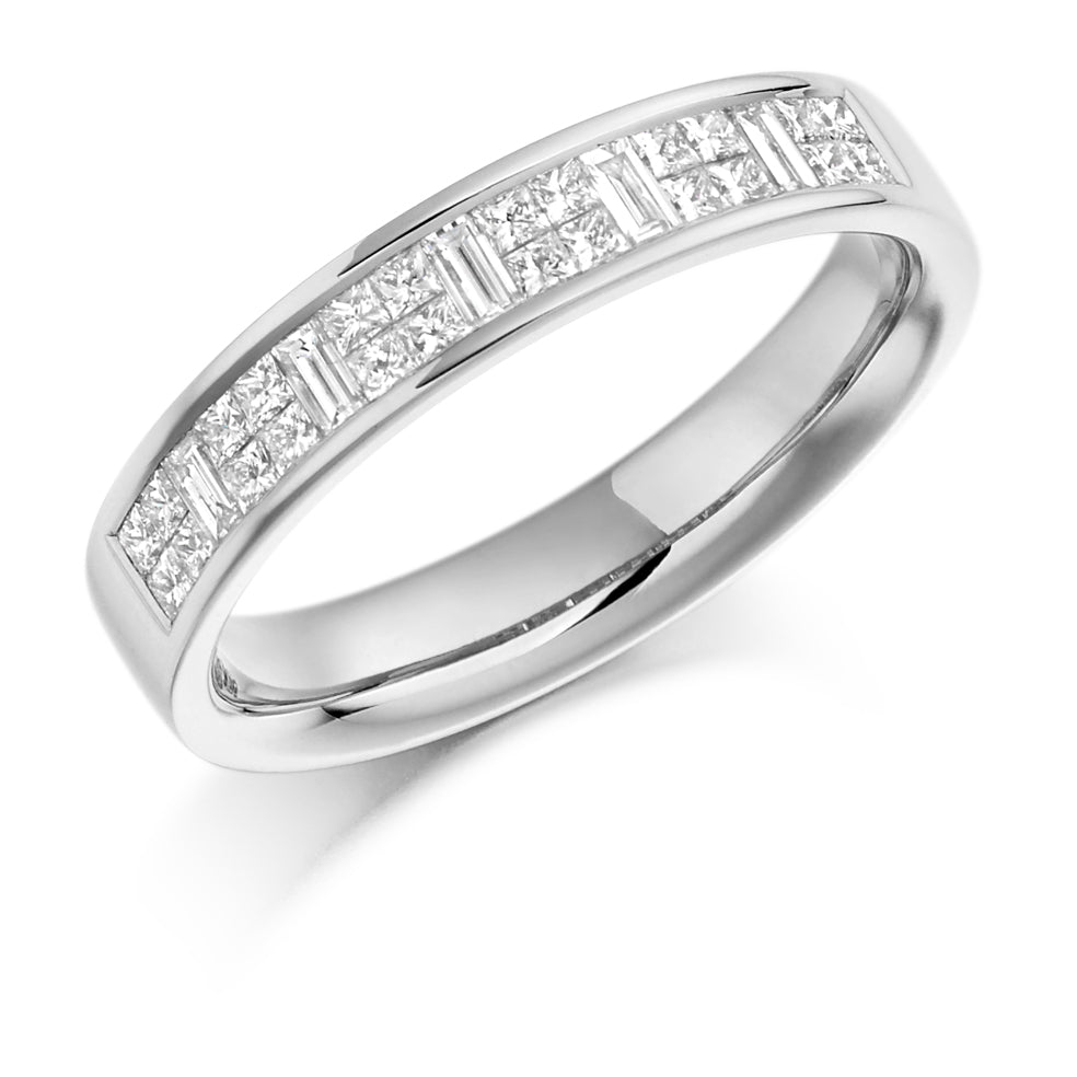 Channel-Set Half Eternity Ring, 0.6ct total (HET989) in White Gold