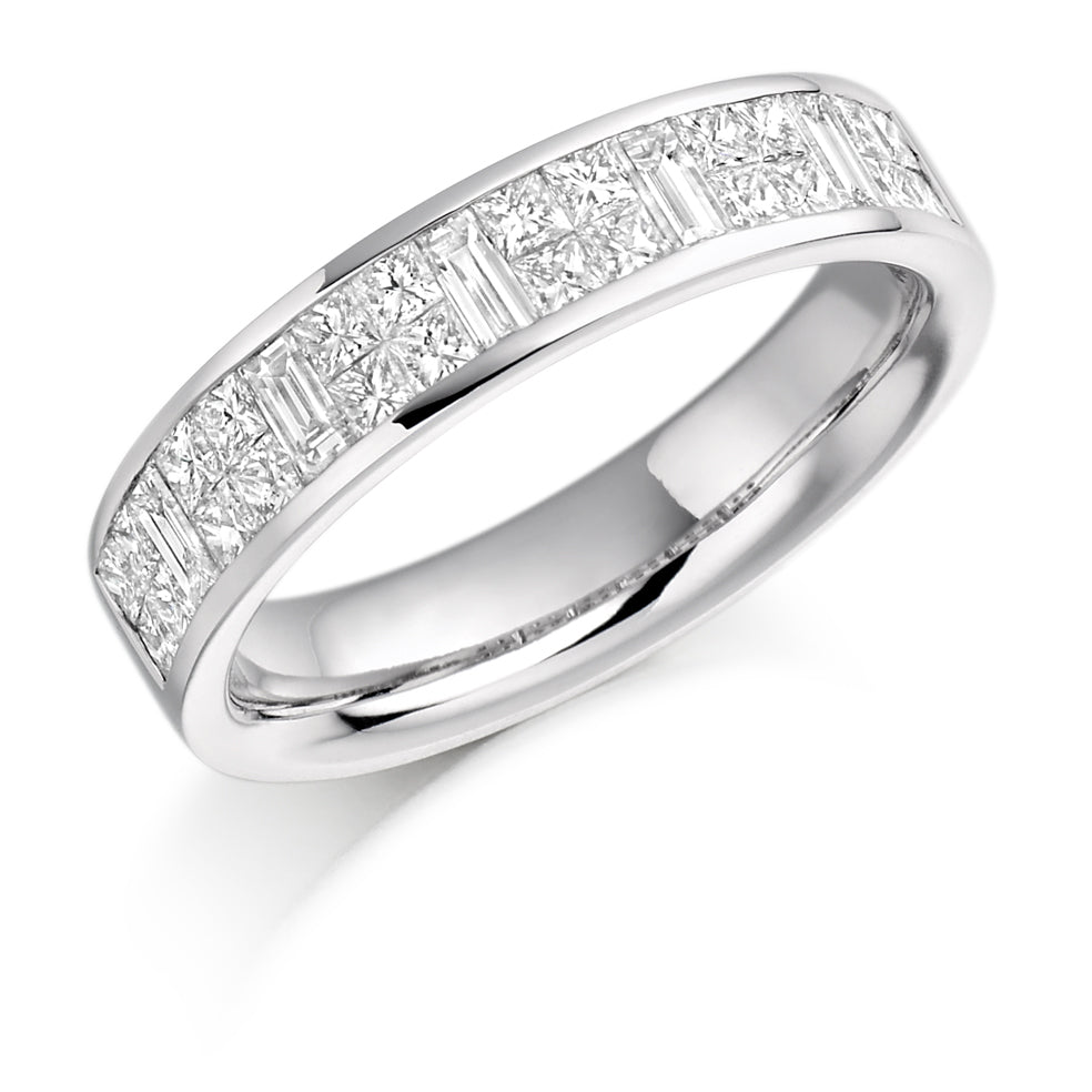 Channel-Set Half Eternity Ring, 1.0ct total in White Gold