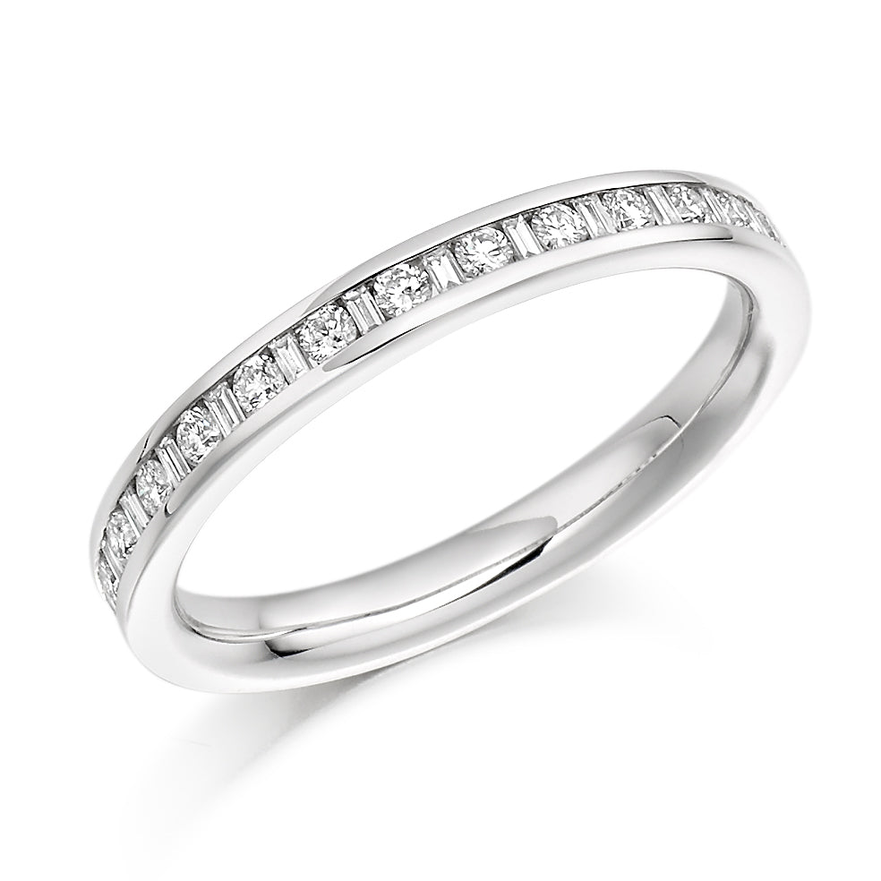 Channel-Set Half Eternity Ring, 0.3ct total (HET995) in White Gold