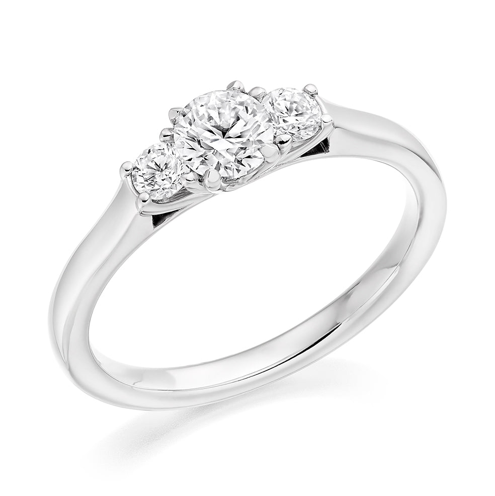 Trilogy Round Brilliant Trilogy Ring, 0.4ct in White Gold