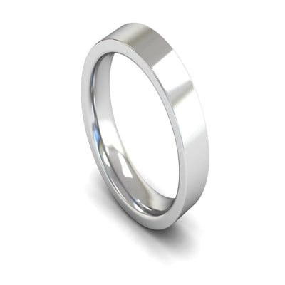 Platinum Edged Flat Court Wedding Ring 5mm - Heavy Weight