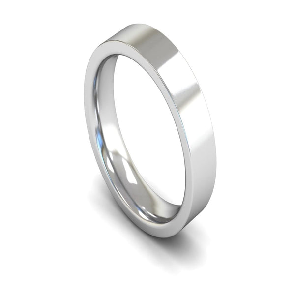 Platinum Edged Flat Court Wedding Ring 5mm - Heavy Weight