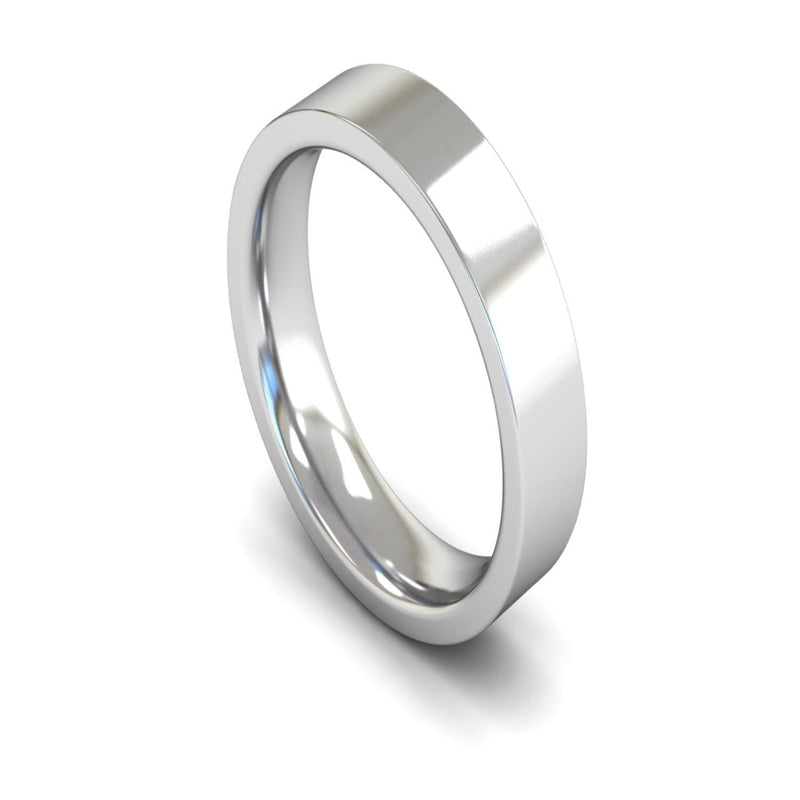 Platinum Edged Flat Court Wedding Ring 5mm - Heavy Weight
