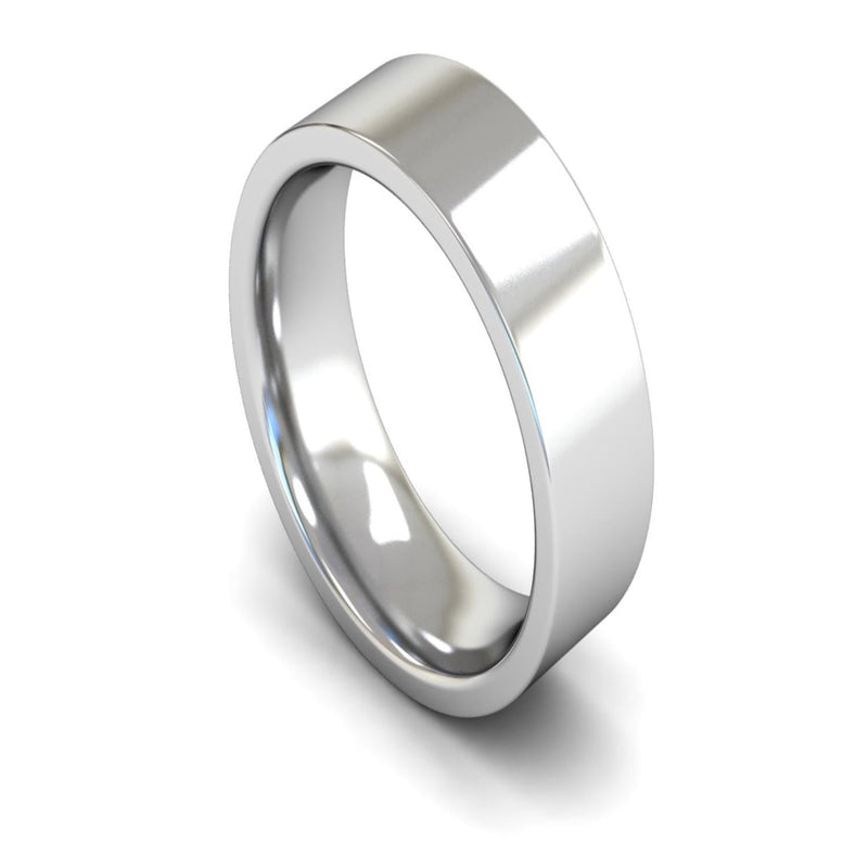 Platinum Edged Flat Court Wedding Ring 7mm - Heavy Weight