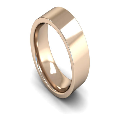 9ct Rose Gold Edged Flat Court Wedding Ring 9mm - Heavy Weight
