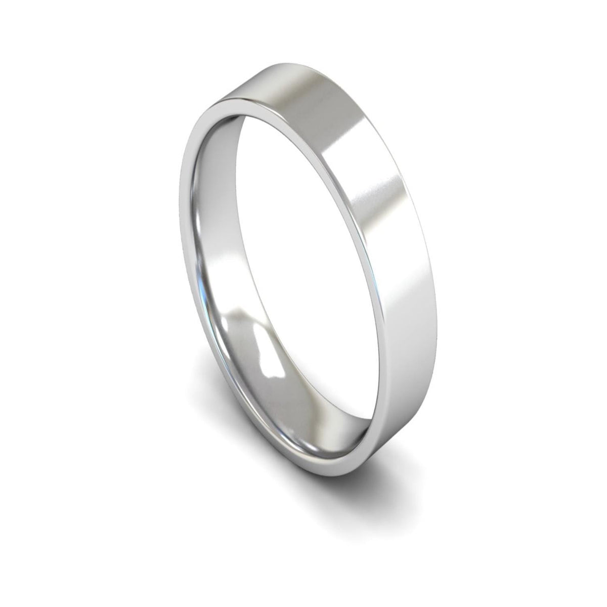 Platinum Edged Flat Court Wedding Ring 5mm - Light Weight