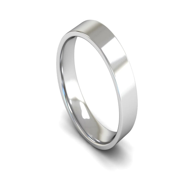 Platinum Edged Flat Court Wedding Ring 5mm - Light Weight