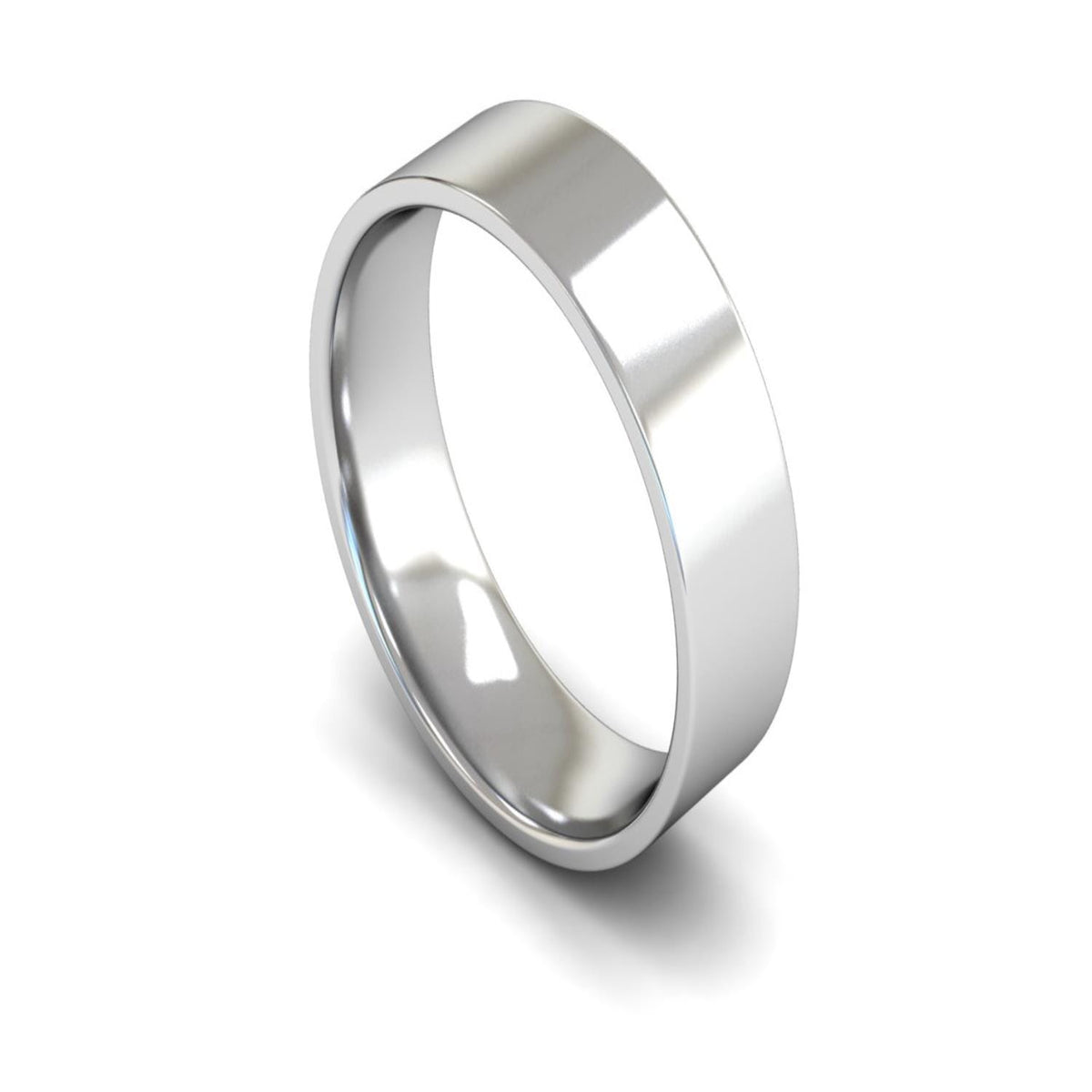 Platinum Edged Flat Court Wedding Ring 6mm - Light Weight