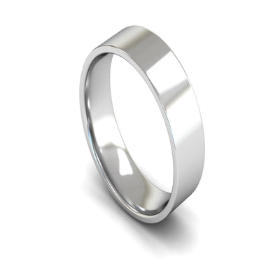 Platinum Edged Flat Court Wedding Ring 6mm - Light Weight