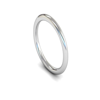 Platinum Edged Court Wedding Ring 2mm - Heavy Weight