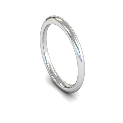 Platinum Edged Court Wedding Ring 2.5mm - Heavy Weight