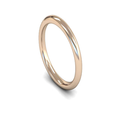 14ct Rose Gold Edged Court Wedding Ring 2.5mm - Heavy Weight