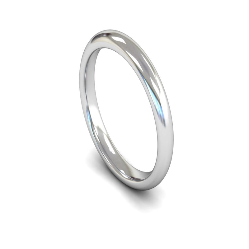 Platinum Edged Court Wedding Ring 3mm - Heavy Weight