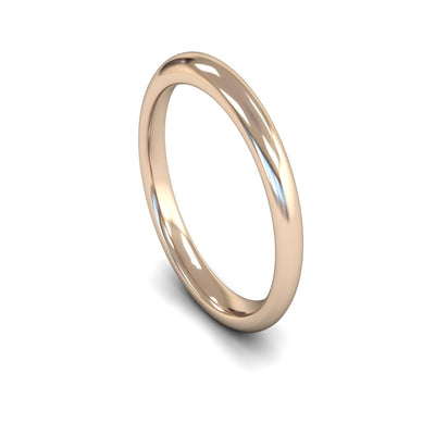 14ct Rose Gold Edged Court Wedding Ring 3mm - Heavy Weight
