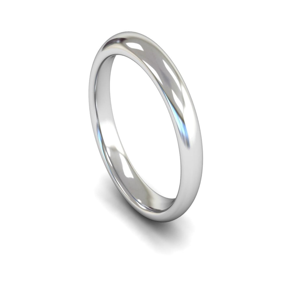 Platinum Edged Court Wedding Ring 4mm - Heavy Weight